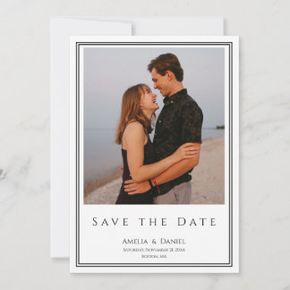 Classic Black and White Photo Save the Date Card