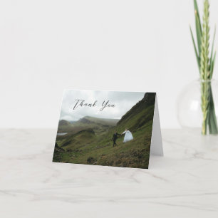 Classic Black and White Photo Timeless Wedding Thank You Card