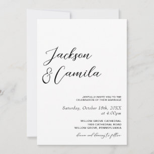 Classic Black and White Photo Winter Wedding Invitation