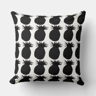 Classic Black and White Pineapple Pattern Cushion