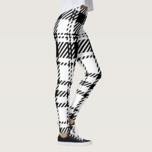 Classic Black and White Plaid Leggings