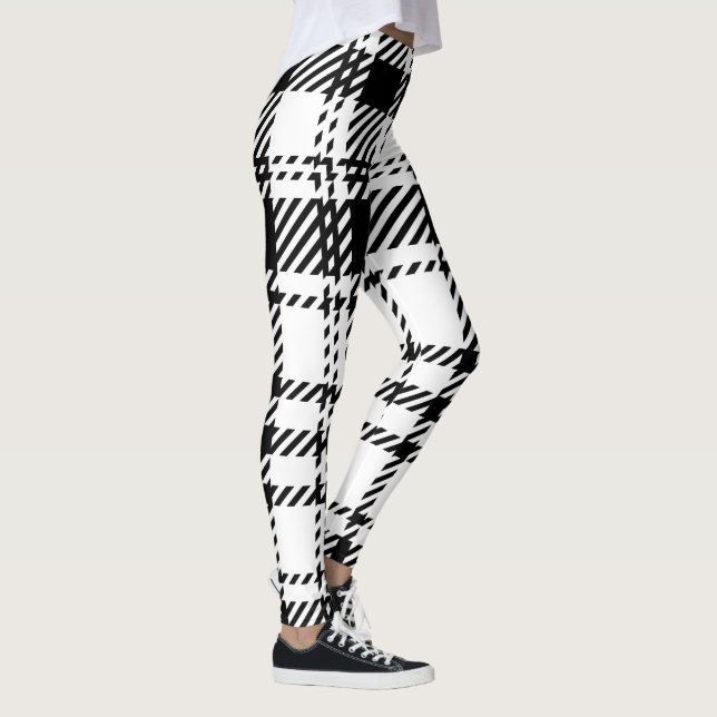 Classic Black and White Plaid  Leggings (Right)