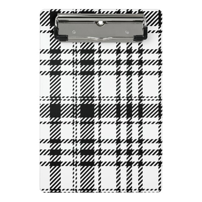  Classic Black and White Plaid  Mini Clipboard (Front)