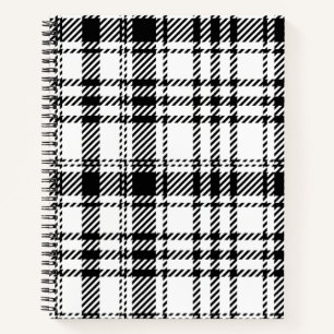 Classic Black and White Plaid Notebook