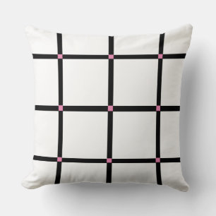 Classic Black and White Plaid Pattern Cushion