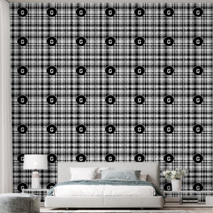 Classic Black and White Plaid Wallpaper
