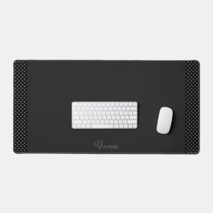 Classic Black and White Polka Dot Pattern Desk Mat