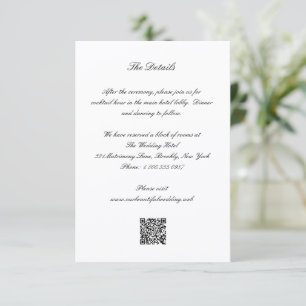 Classic Black and White QR Code Timeless Wedding Enclosure Card