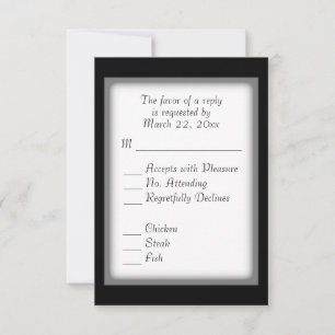 Classic Black and White RSVP with Menu Choice