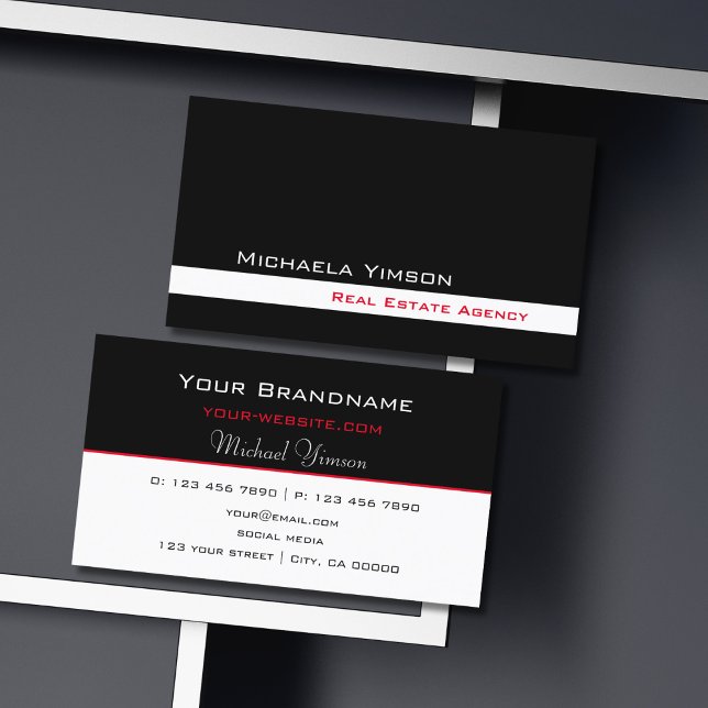 Classic Black and White Simple Cool Professional Business Card (Creator Uploaded)