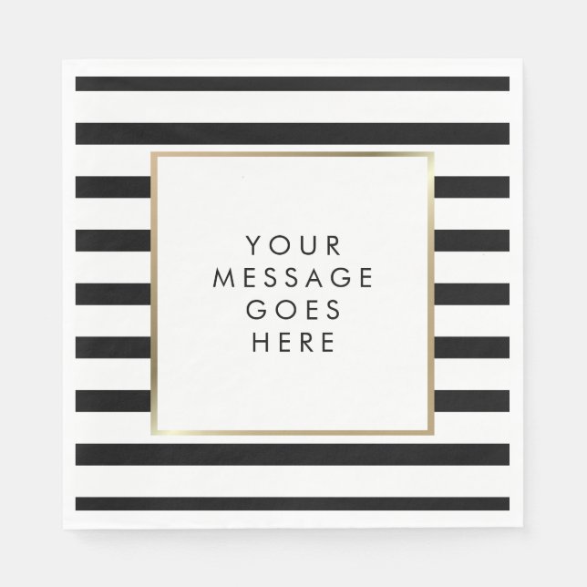 Classic Black and White Stripe Napkin (Front)