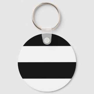 Classic Black and White Striped Pattern Key Ring