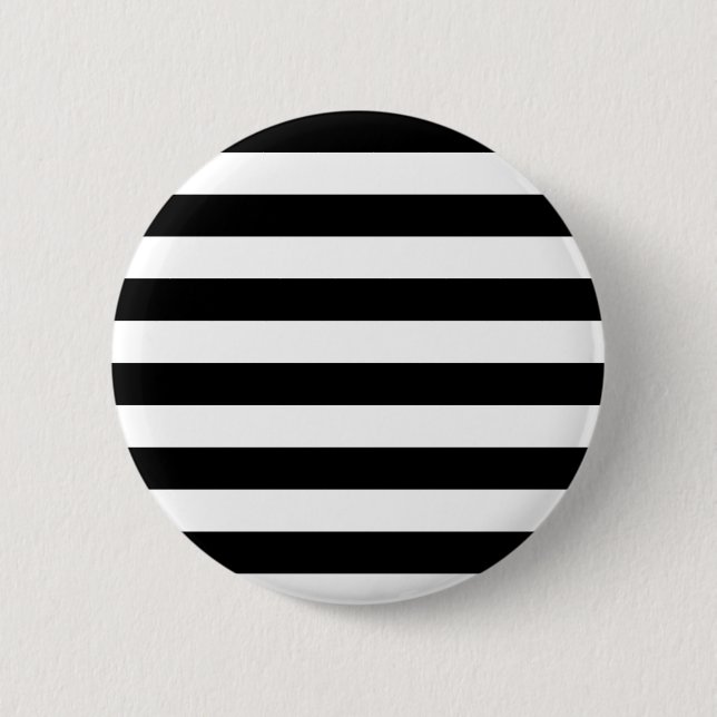 CLASSIC BLACK AND WHITE STRIPES 6 CM ROUND BADGE (Front)