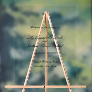 Classic Black and White Timeless Wedding Acrylic Sign