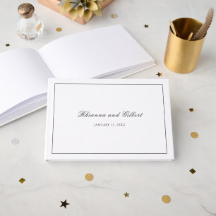 Classic Black and White Timeless Wedding Guest Book