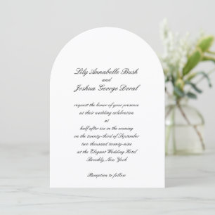 Classic Black and White Timeless Wedding Invitation