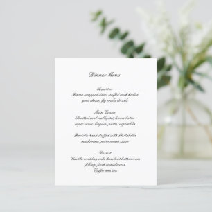 Classic Black and White Timeless Wedding Menu