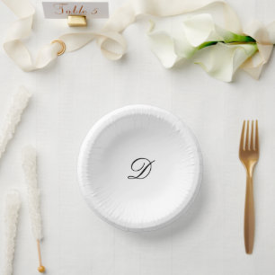 Classic Black and White Timeless Wedding Paper Plate