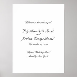 Classic Black and White Timeless Wedding Poster