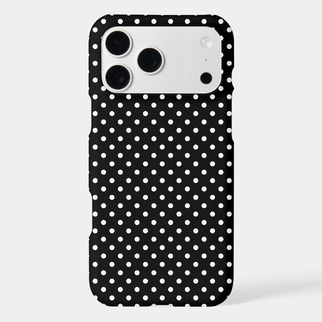 Classic Black and White Tiny Polka Dot Pattern (Back)