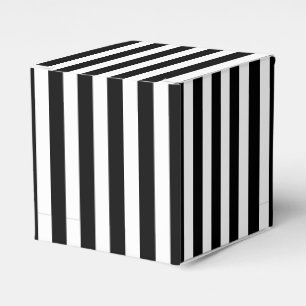 Classic Black and White Vertical Stripes Favour Box