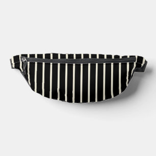 Classic Black and White Vertical Stripes Pattern Bum Bags