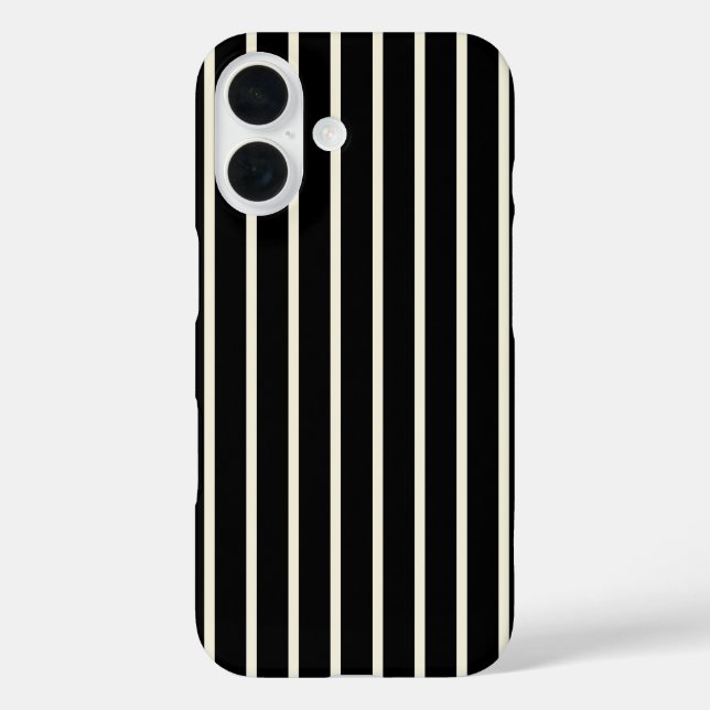 Classic Black and White Vertical Stripes Pattern Case-Mate iPhone Case (Back)