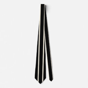 Classic Black and White Vertical Stripes Pattern Tie