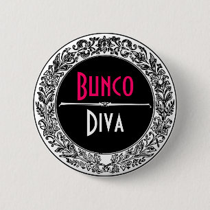 Classic Black And White Vintage Bunco 6 Cm Round Badge