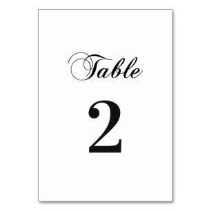Classic black and white wedding. Elegant simple Table Number