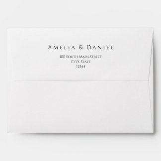 Classic Black and White Wedding Return Address Envelope