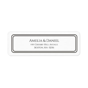 Classic Black and White Wedding Return Address Label