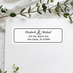 Classic Black and White Wedding Return Address Label