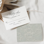 Classic Black and White Wedding Rsvp Card<br><div class="desc">Designed to coordinate with our Romantic Script wedding collection, this customisable RSVP card, features a sweeping script calligraphy text paired with a classy serif & modern sans font in black with a frosted sage green back. The text and background can be changed to any colour to match your theme. To...</div>