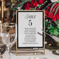 Classic Black and White Wedding Seating Chart