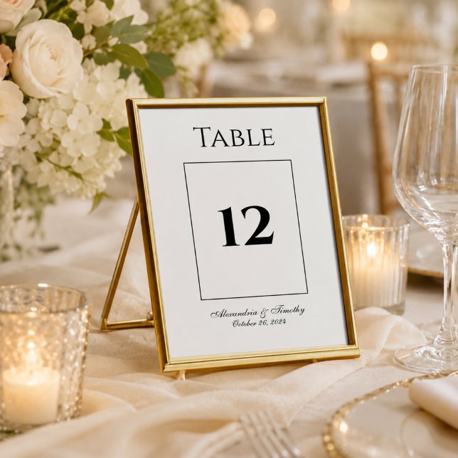 Classic Black and White Wedding Table Number (Creator Uploaded)