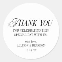 Classic Black and White Wedding Thank You