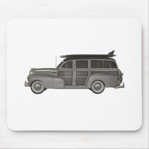 Classic Black and White Woody Mouse Pad