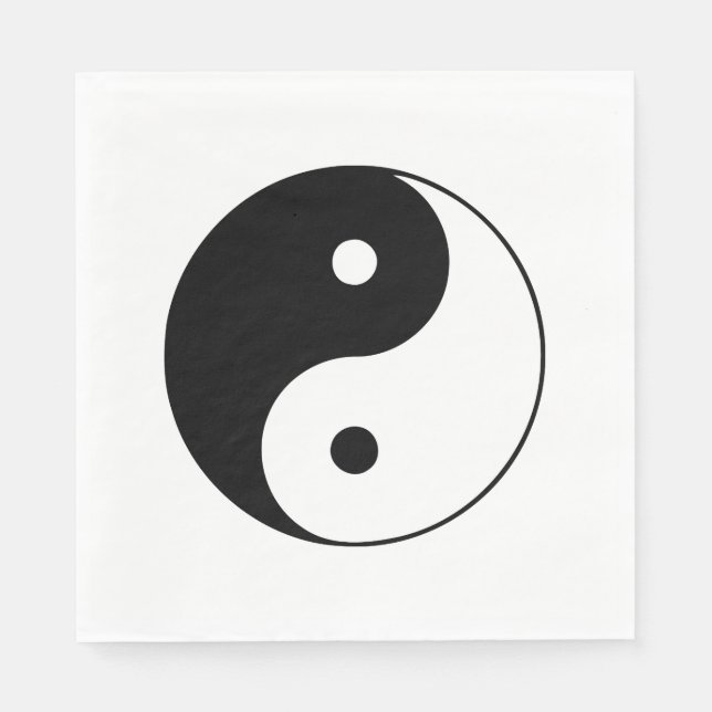 Classic Black and White Yin and Yang Napkin (Front)