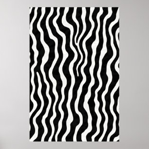 Classic Black and White Zebra Stripes Pattern Poster