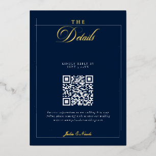 Classic Black Blue Calligraphy QR Code Details