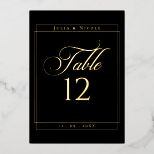 Classic Black Border Wedding Table Number Sign