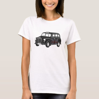 Classic Black Cab London Retro Flat Design T-Shirt