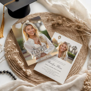 Classic Black Calligraphy Graduation Announcement