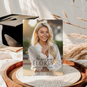 Classic Black Calligraphy Graduation  Invitation