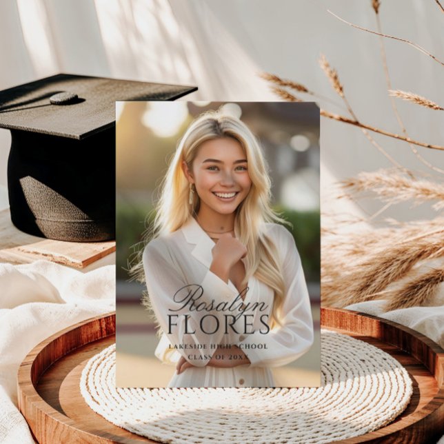 Classic Black Calligraphy Graduation  Invitation (Creator Uploaded)