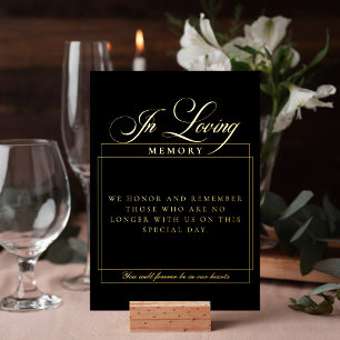 Classic Black Calligraphy In Loving Memory Sign