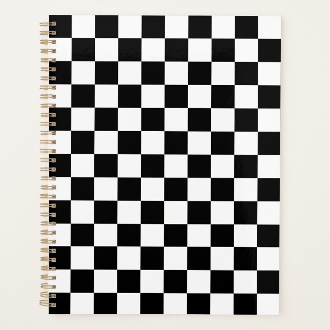 Classic black checkerboard planner (Front)