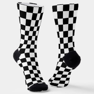 Classic black checkerboard socks