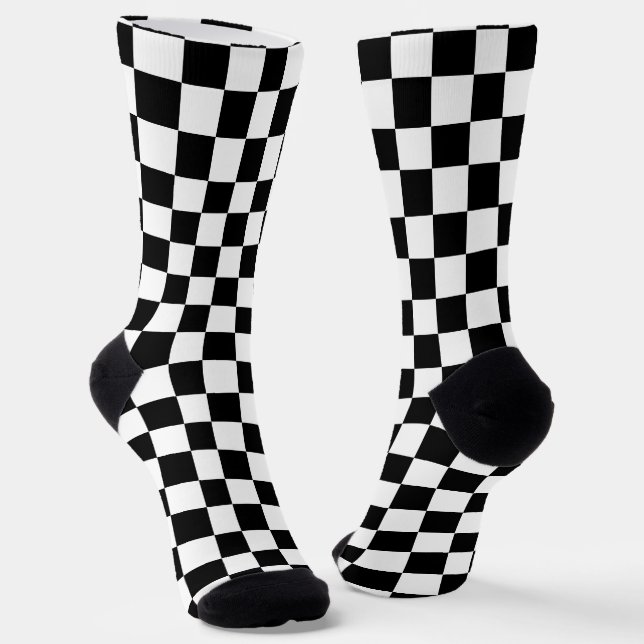 Classic black checkerboard socks (Angled)